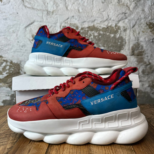 Versace Chain Reaction Red Blue White Sneaker Sz 12 (45)