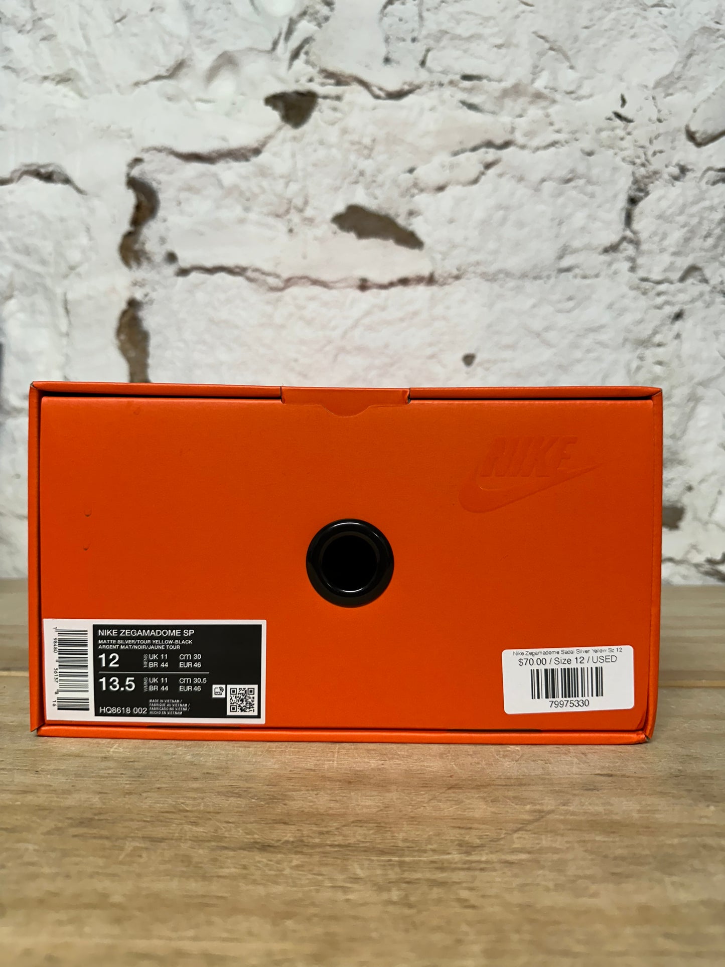 Nike Zegamadome Sacai Silver Yellow Sz 12