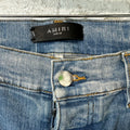 Amiri MX1 Cream Suede Blue Denim Jeans Sz 33