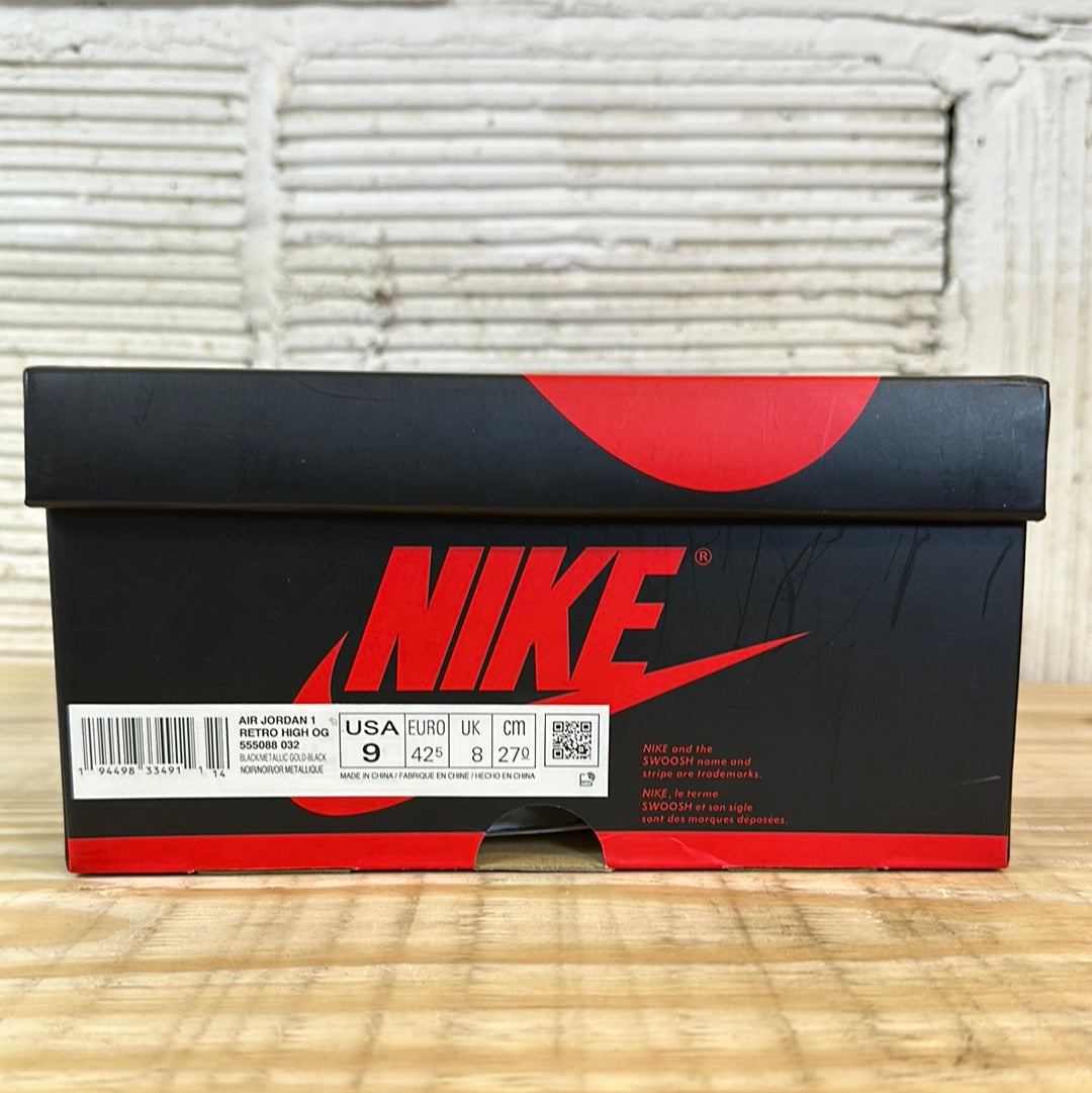 Air Jordan 1 High Black Metallic Gold (2020) Sz 9 DS