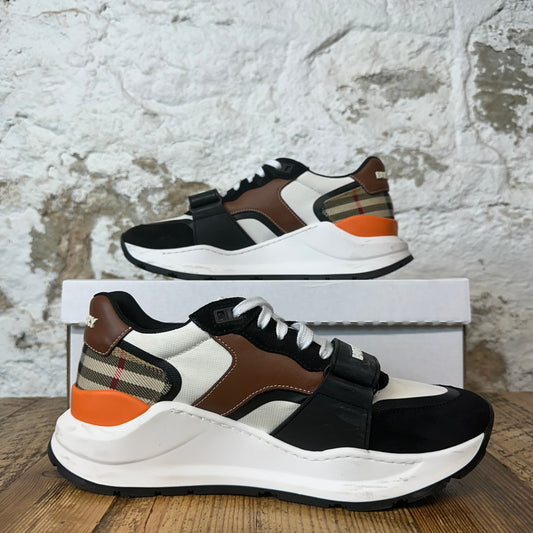 Burberry Ramsey Black White Brown Sneaker Sz 7 (40)