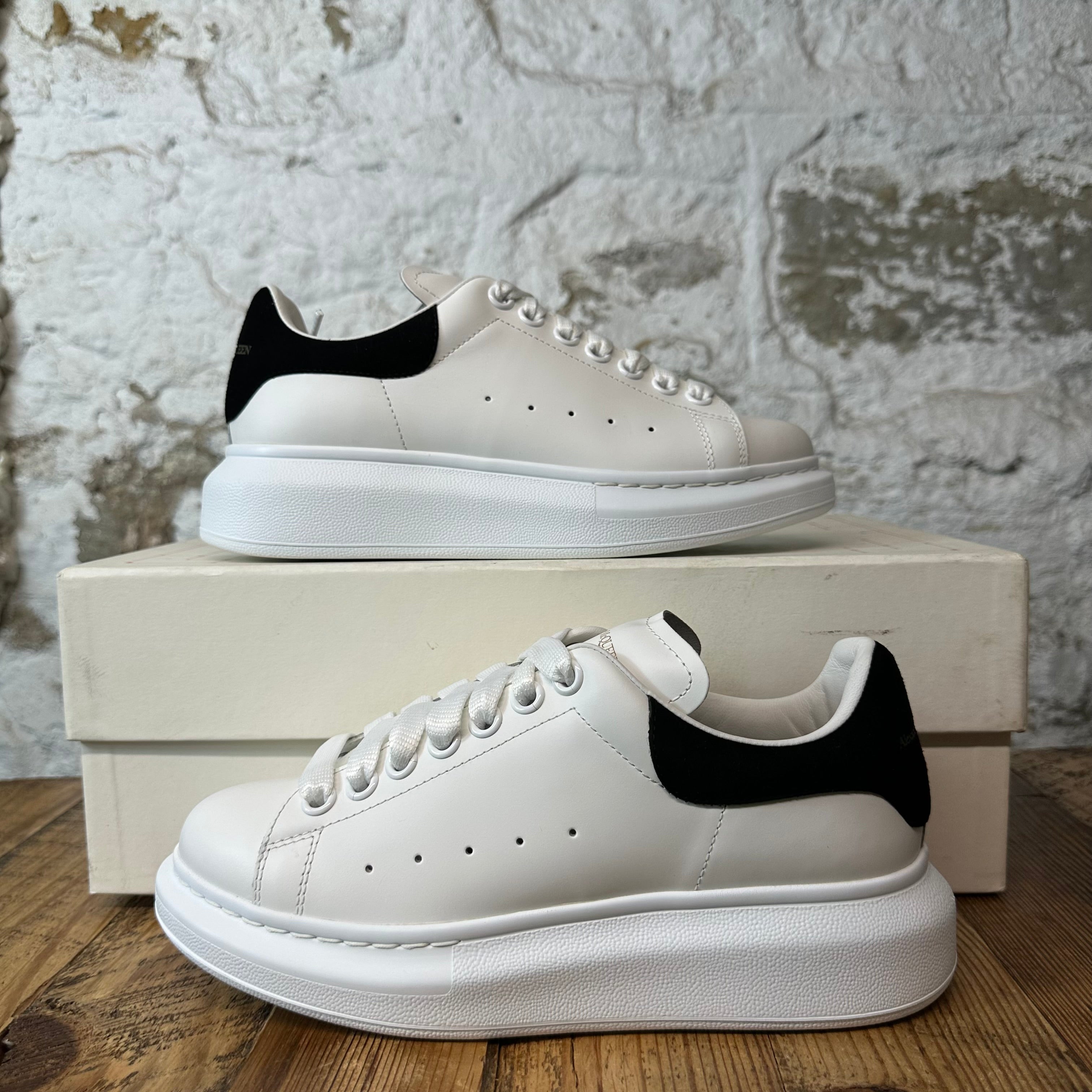 Alexander McQueen Black Suede Tab White Sneaker Sz 5.5 (37.5)