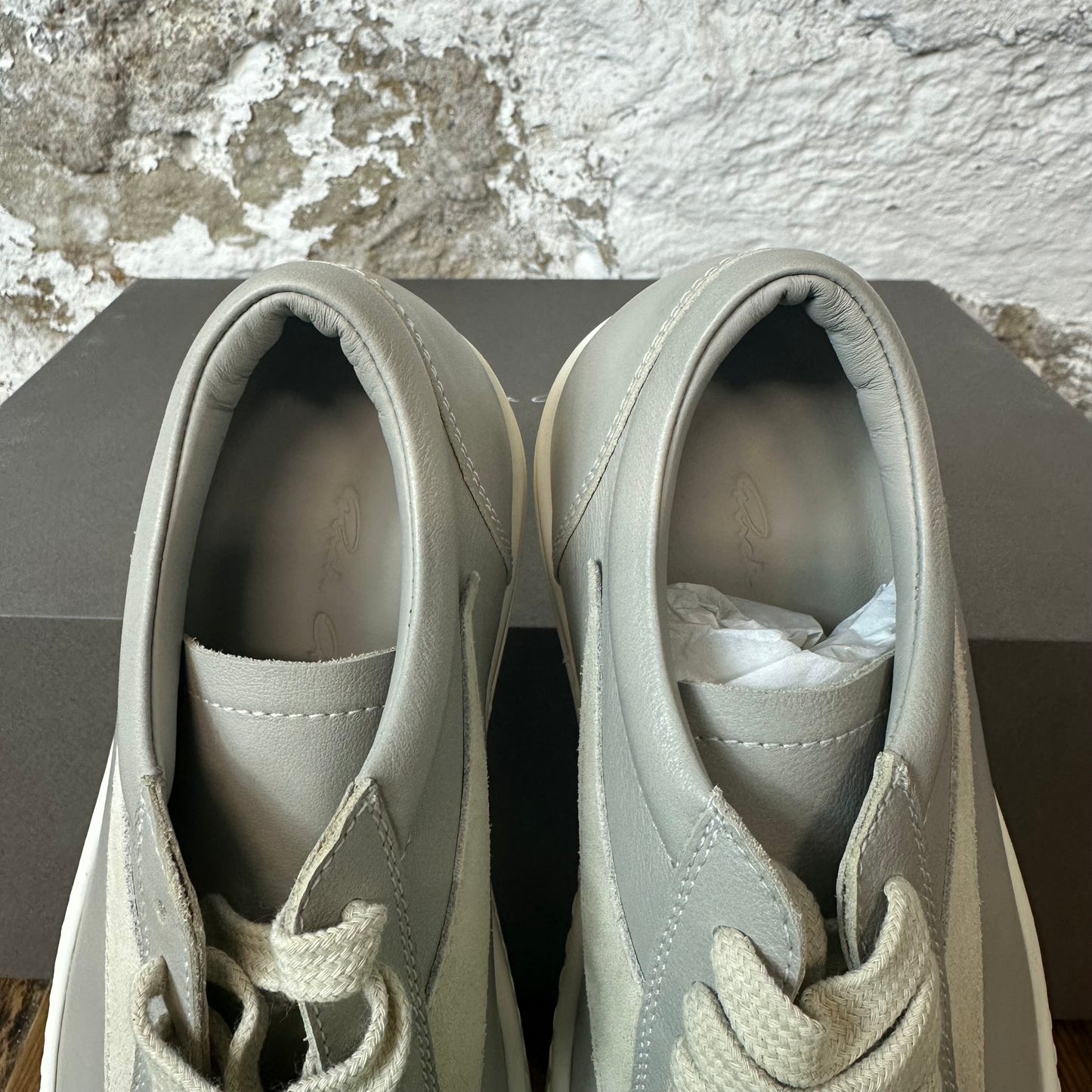 Rick Owens Vintage Pearl Milk Low Top Sneaker