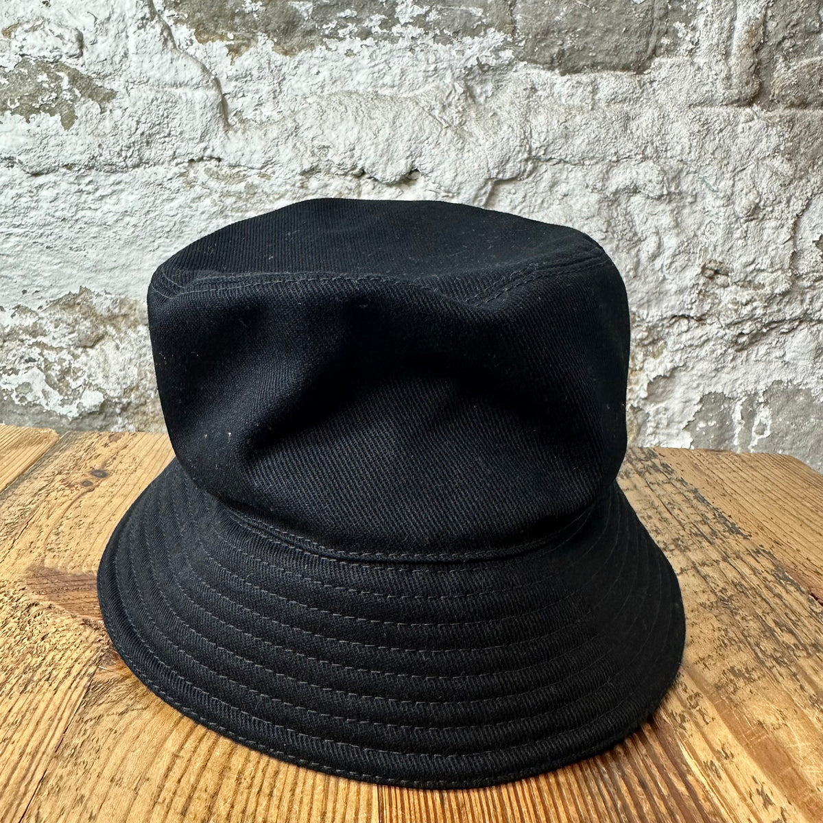 Prada Drill Black Bucket Hat Sz L