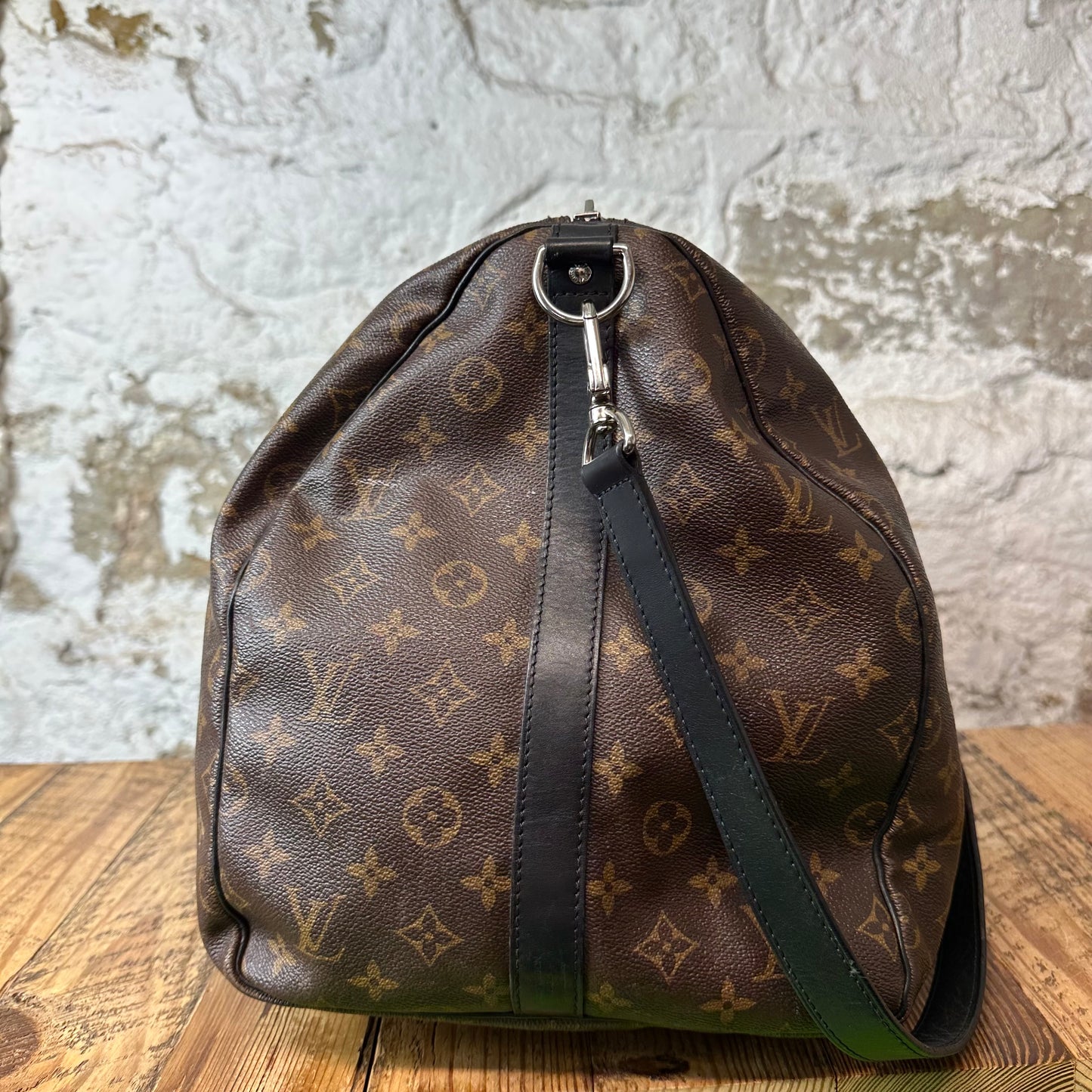 Louis Vuitton Monogram Macassar Keepall Bandouliere Sz 55