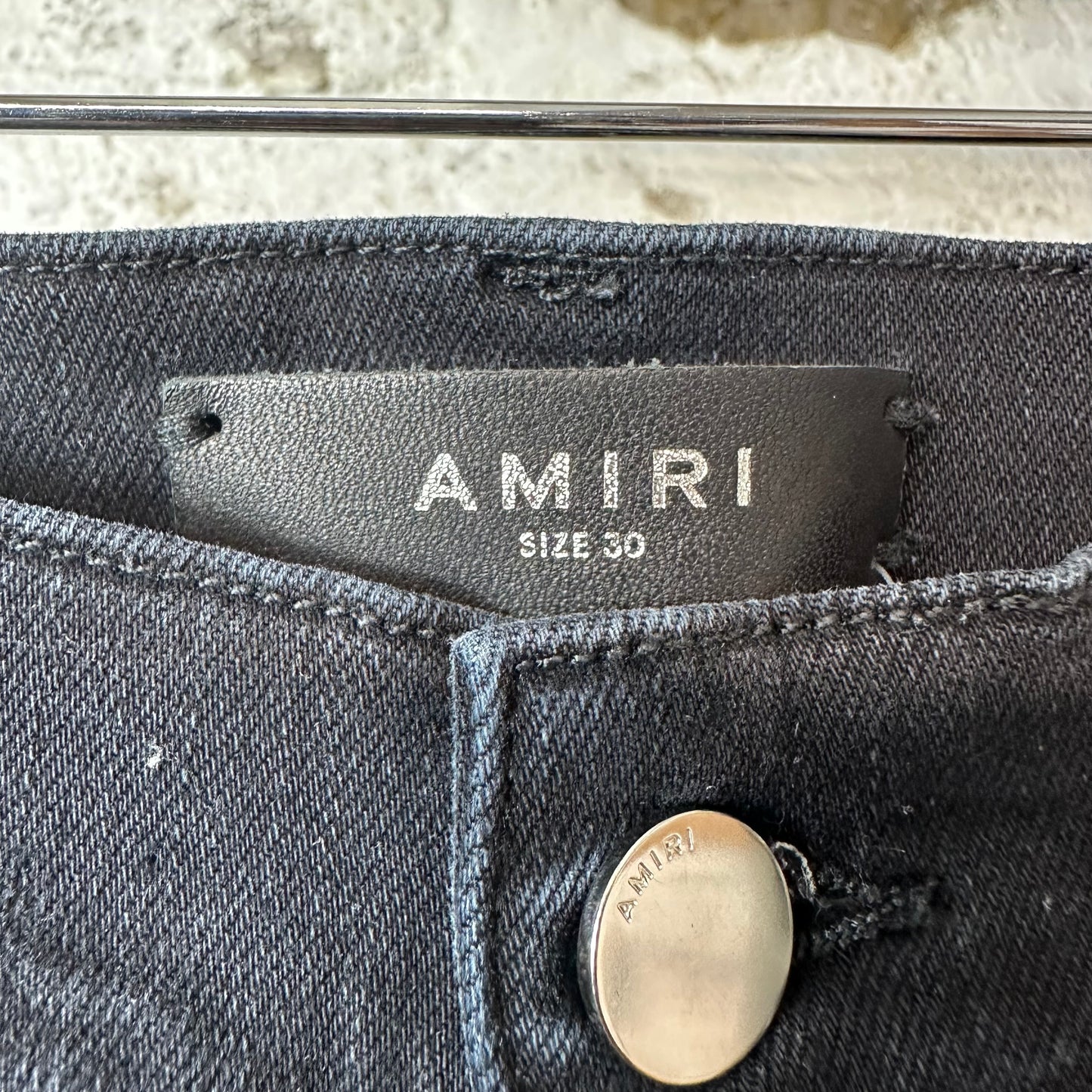 Amiri Multicolor Paint Splatter Black Denim Jeans Sz 30