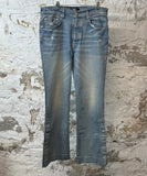 Amiri Plain Blue Flare Denim Jeans Sz 32