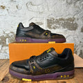 Louis Vuitton Black Brown Purple Sneaker Sz 11.5 (10LV)