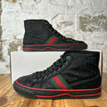 Gucci High Tennis 1977 Black GG Monogram Sneaker Sz 6.5