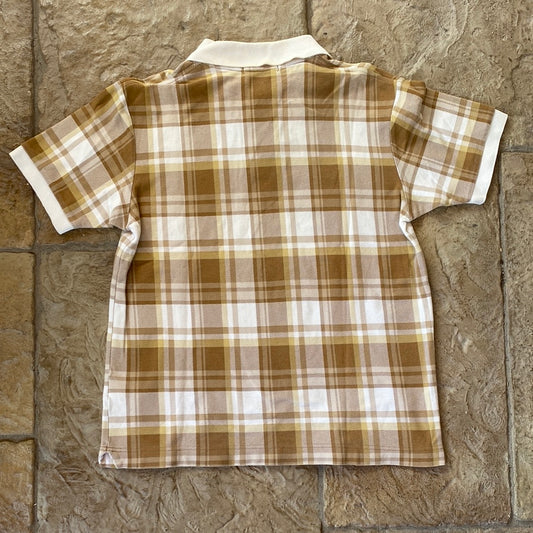 Bape Brown Plaid Polo Sz M