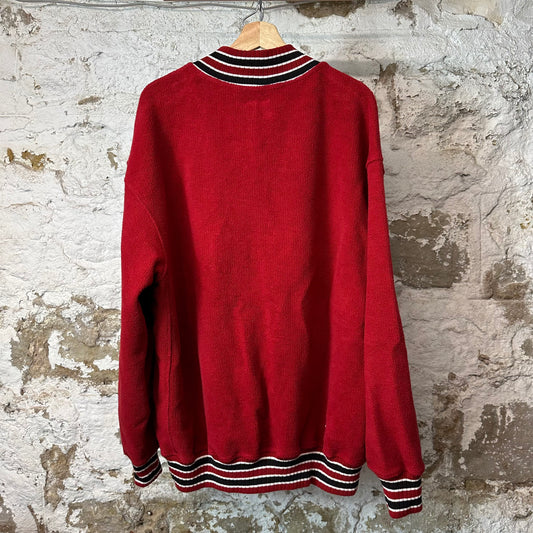 Rhude Spellout Red Quarter Zip Fleece Sz XL DS