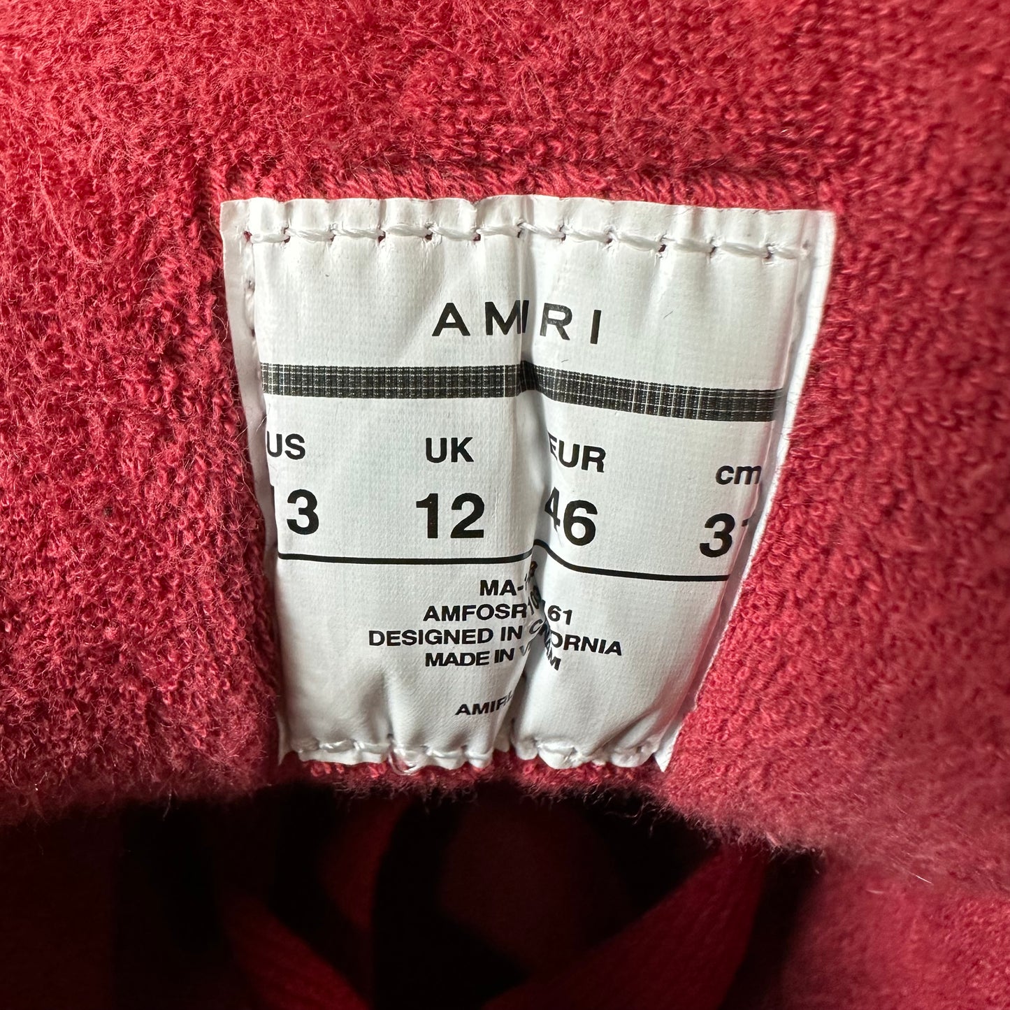 Amiri MA-1 Alabaster Red Sneaker Sz 13 (46)