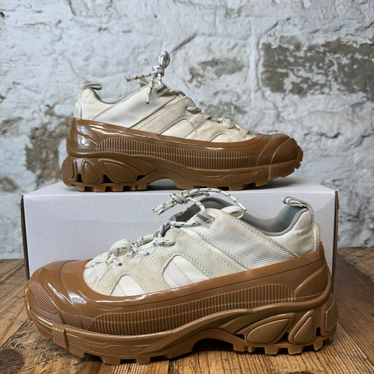 Burberry Arthur White Beige Brown Sole Sneaker Sz 9 (42)