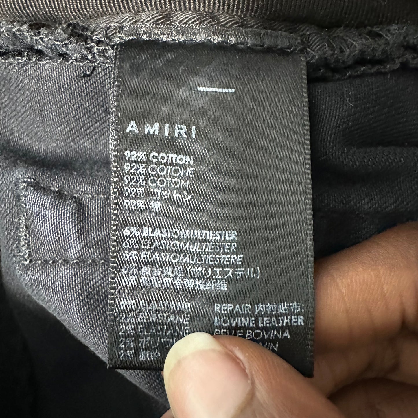 Amiri Varsity 22 Patch Black Denim Jeans Sz 34