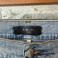 Amiri MX1 Denim Paint Splatter Blue Denim Jeans Sz 32