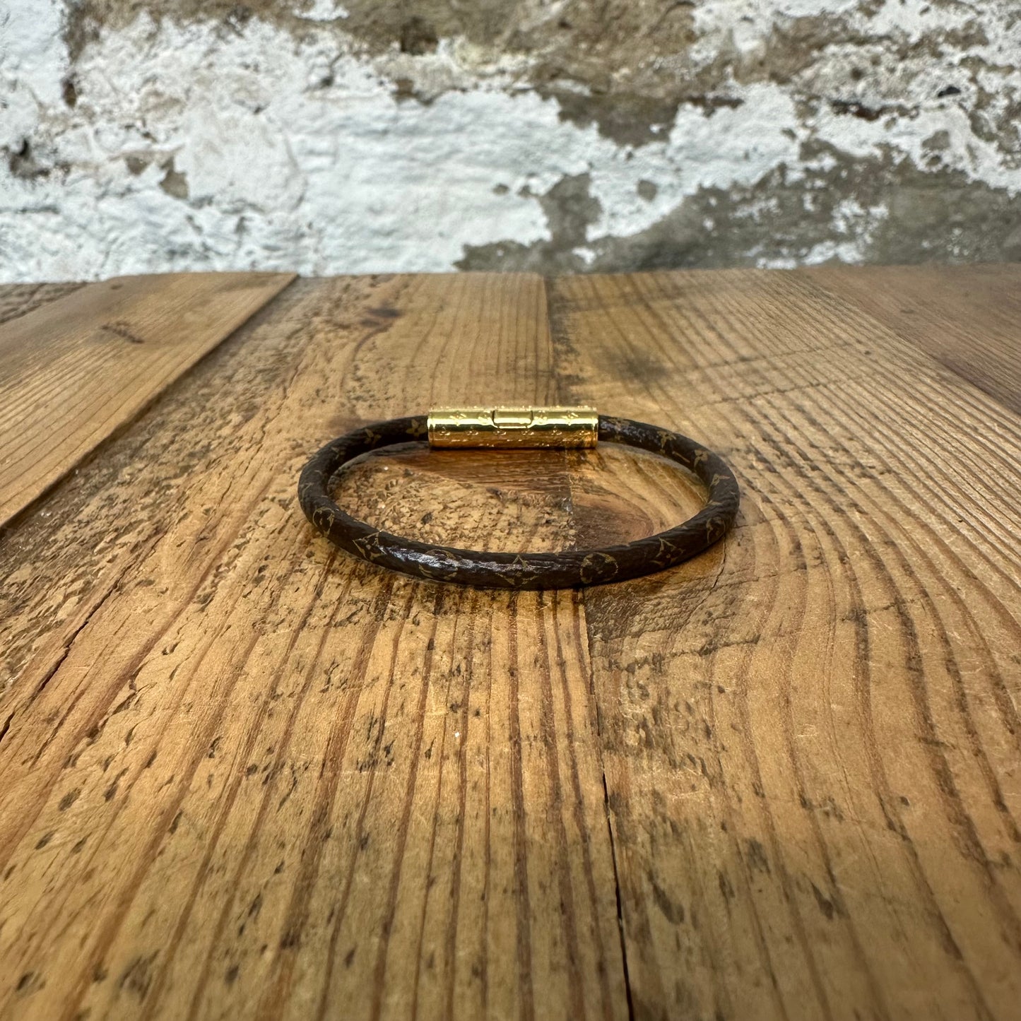 Louis Vuitton Damier Ebene Gold Keep It Bracelet