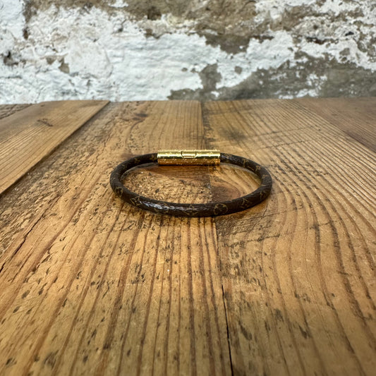 Louis Vuitton Damier Ebene Gold Keep It Bracelet