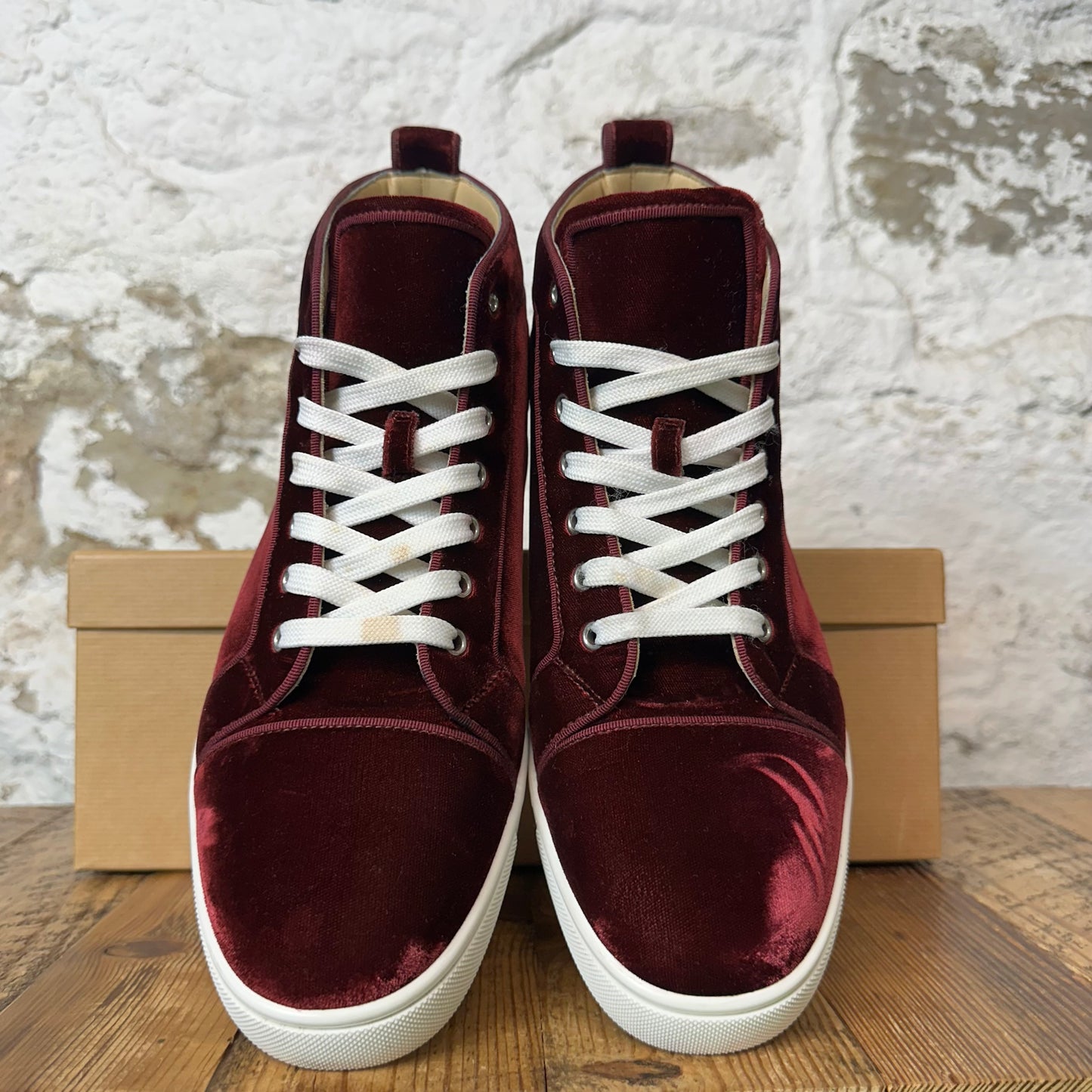 Christian Louboutin High Maroon Velour Sneaker Sz 9 (42)