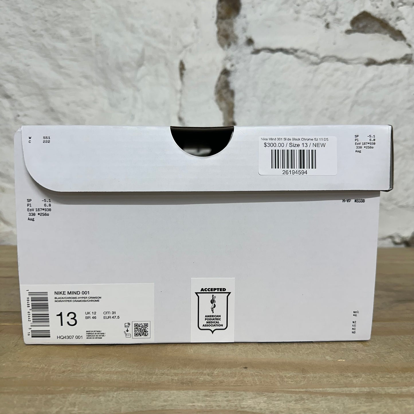 Nike Mind 001 Slide Black Chrome Sz 13 DS