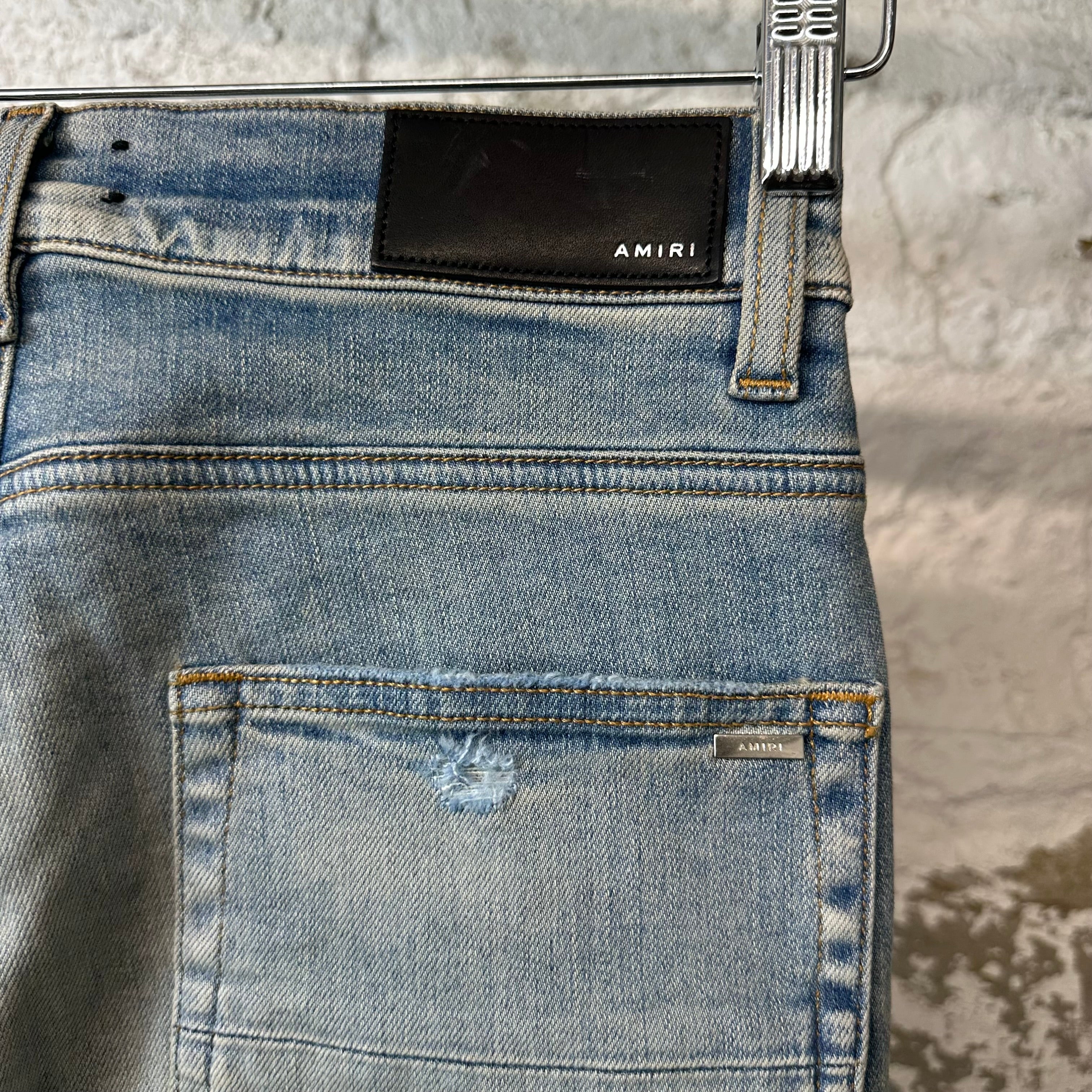 Amiri MX1 Multicolor Flannel Blue Denim Jeans – The Gallery Online
