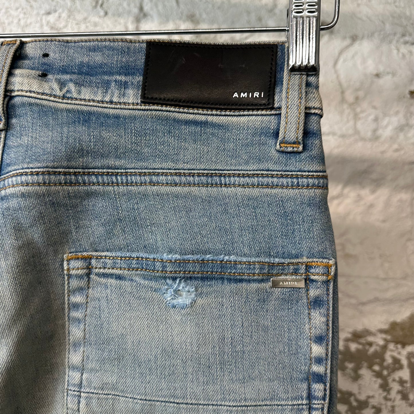 Amiri MX1 Multicolor Flannel Blue Denim Jeans