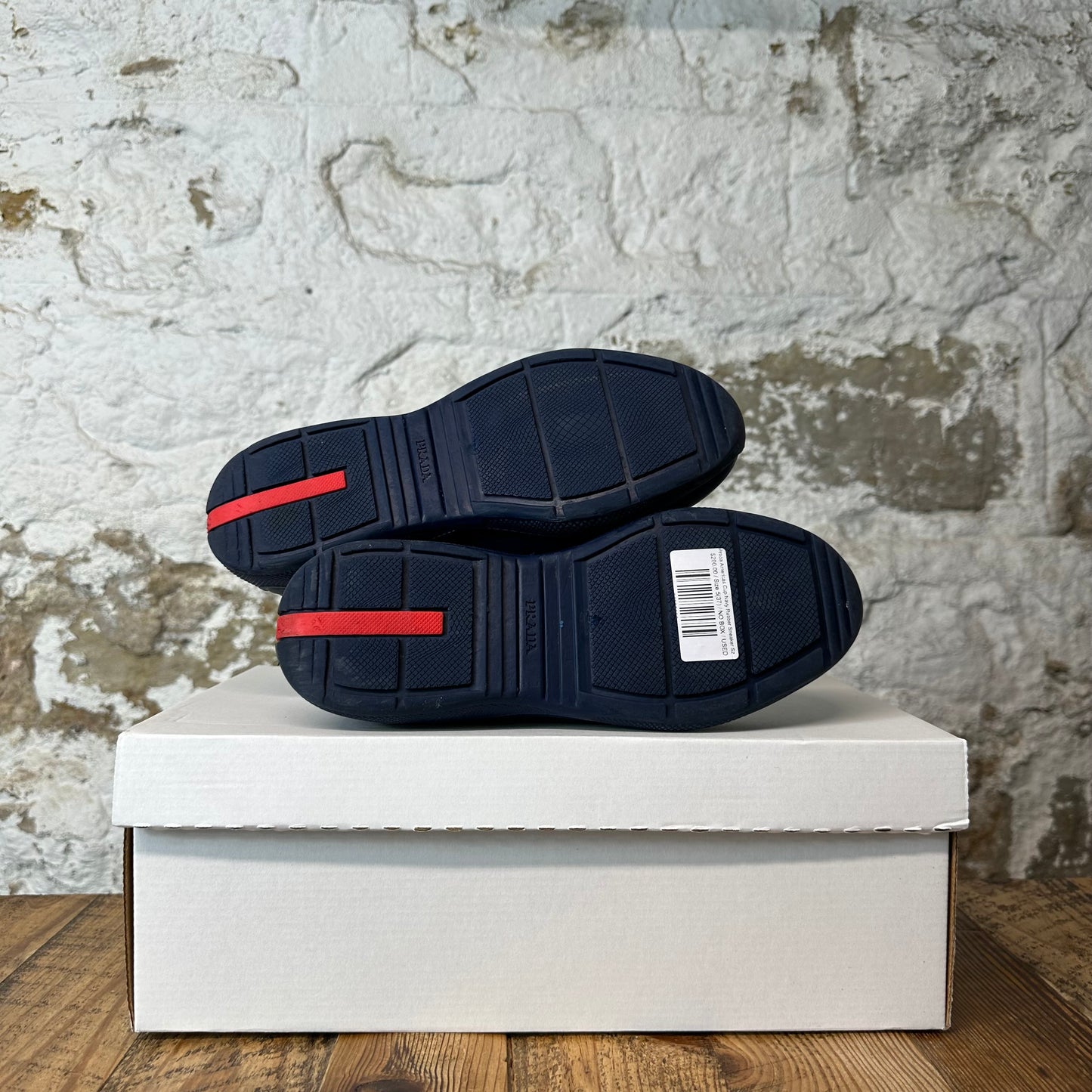 Prada Americas Cup Navy Rubber Sneaker Sz 5 (37)