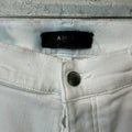 Amiri MX1 White Leather White Denim Jeans Sz 36