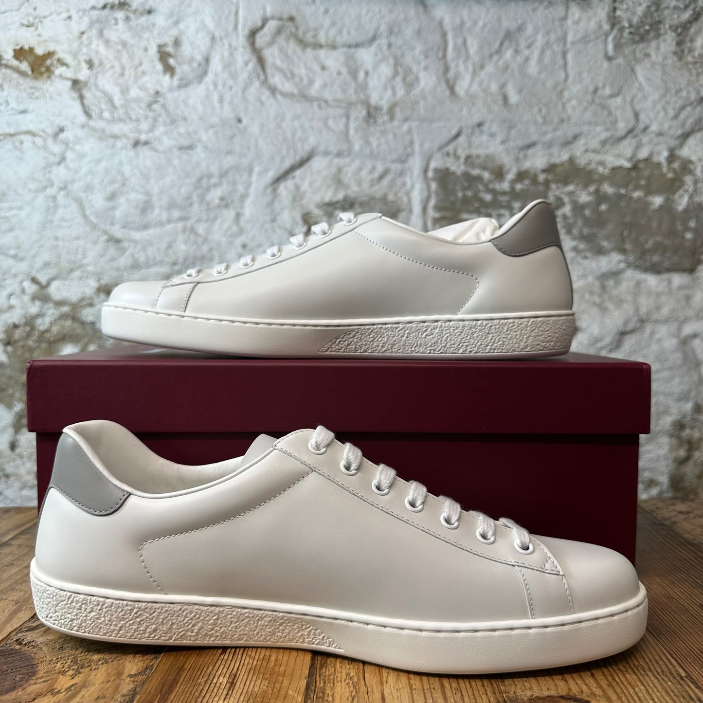 Gucci Perforated GG Logo White Ace Sneaker Sz 11.5 DS