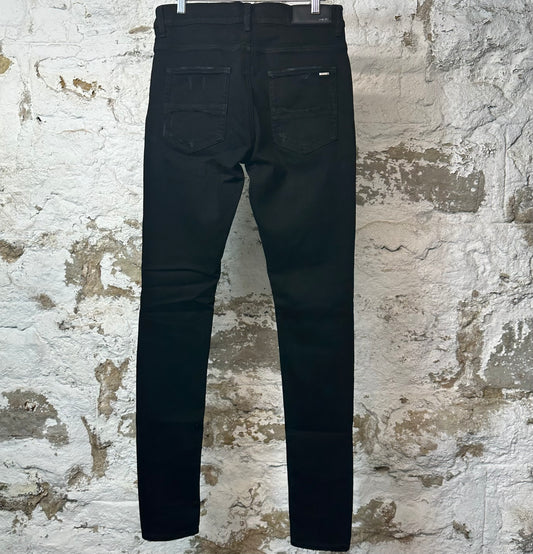 Amiri MX1 Black Paisley Black Denim Jeans Sz 31