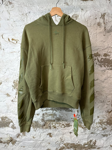 Off White Olive Arrow Pullover Hoodie Sz XS