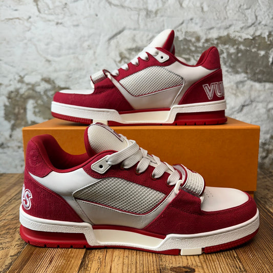 Louis Vuitton Red White Strap Trainer Sneaker Sz 10 (8.5LV)