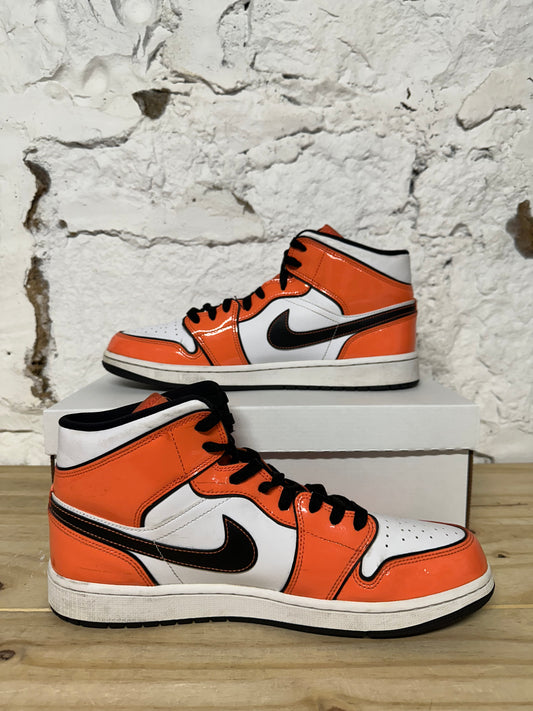 Air Jordan 1 Mid Orange White Sz 12