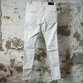 Amiri MX1 White Leather White Denim Jeans Sz 31
