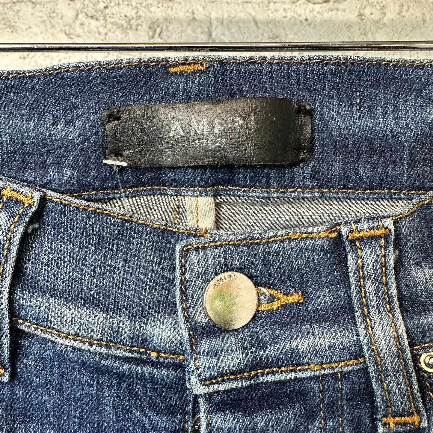 Amiri MX1 Dark Blue Suede Dark Blue Denim Jeans Sz 29