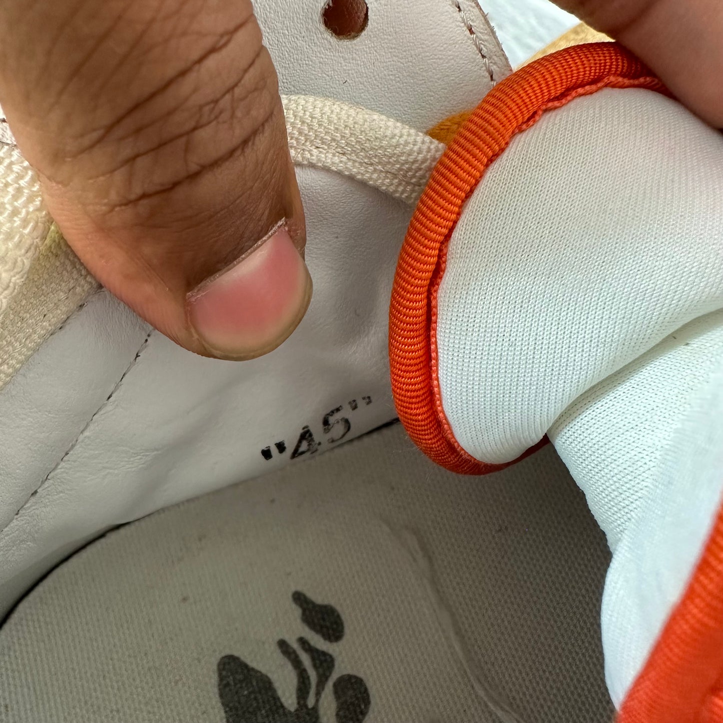 Off-White Court 3.0 Orange White Sneaker Sz 12 (45)