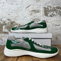 Prada Americas Cup Green Patent Gray White Sneaker Sz 13