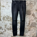 Amiri Knee Rip Faded Black Denim Jeans Sz 33