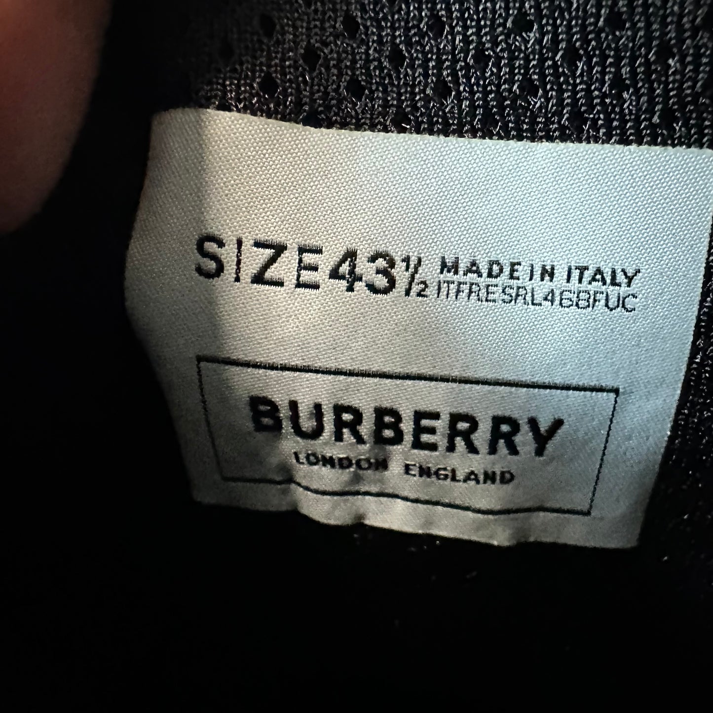 Burberry Ramsey Dark Blue Plaid White Black Sneaker Sz 10.5 (43.5)