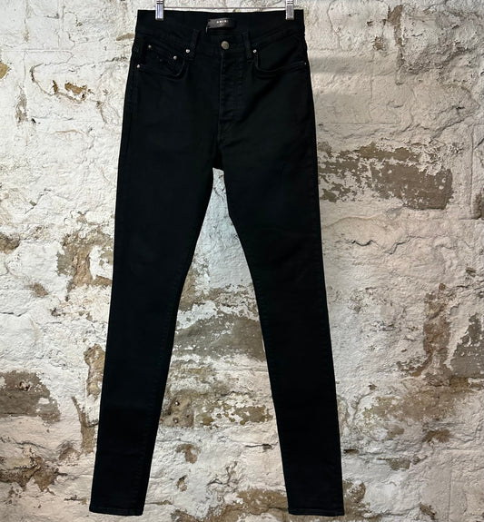 Amiri Plain Black Denim Jeans Sz 31