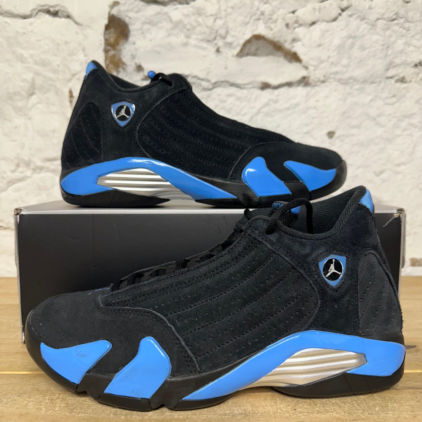Air Jordan 14 Black University Blue Sz 8.5