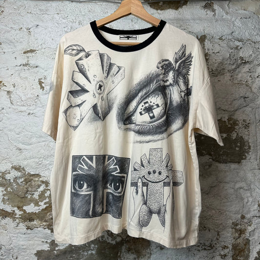 Vertabrae Mixed Feelings Cream T-Shirt Sz S