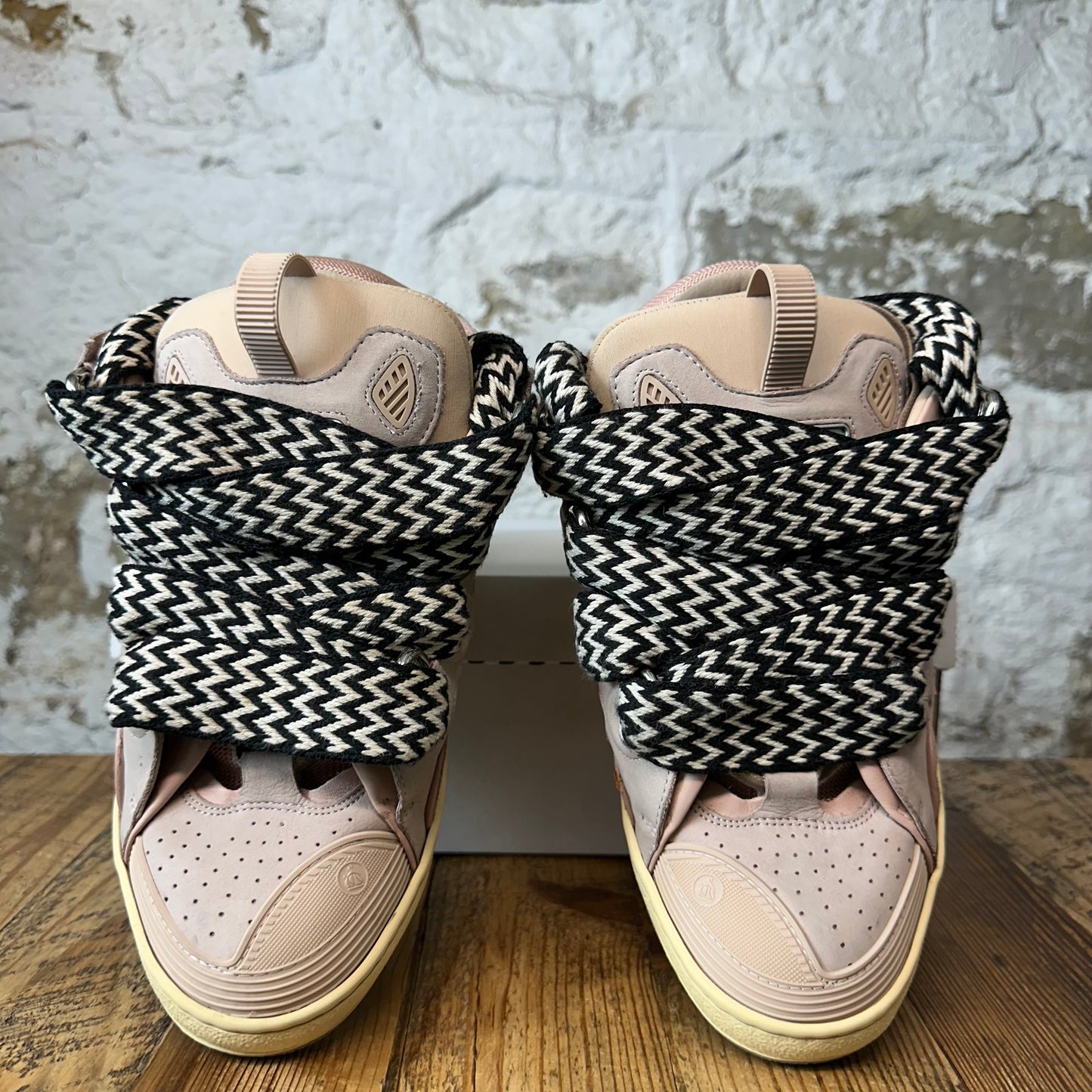 Lanvin Curb Black White Lace Pink Sneaker Sz 9 (42)