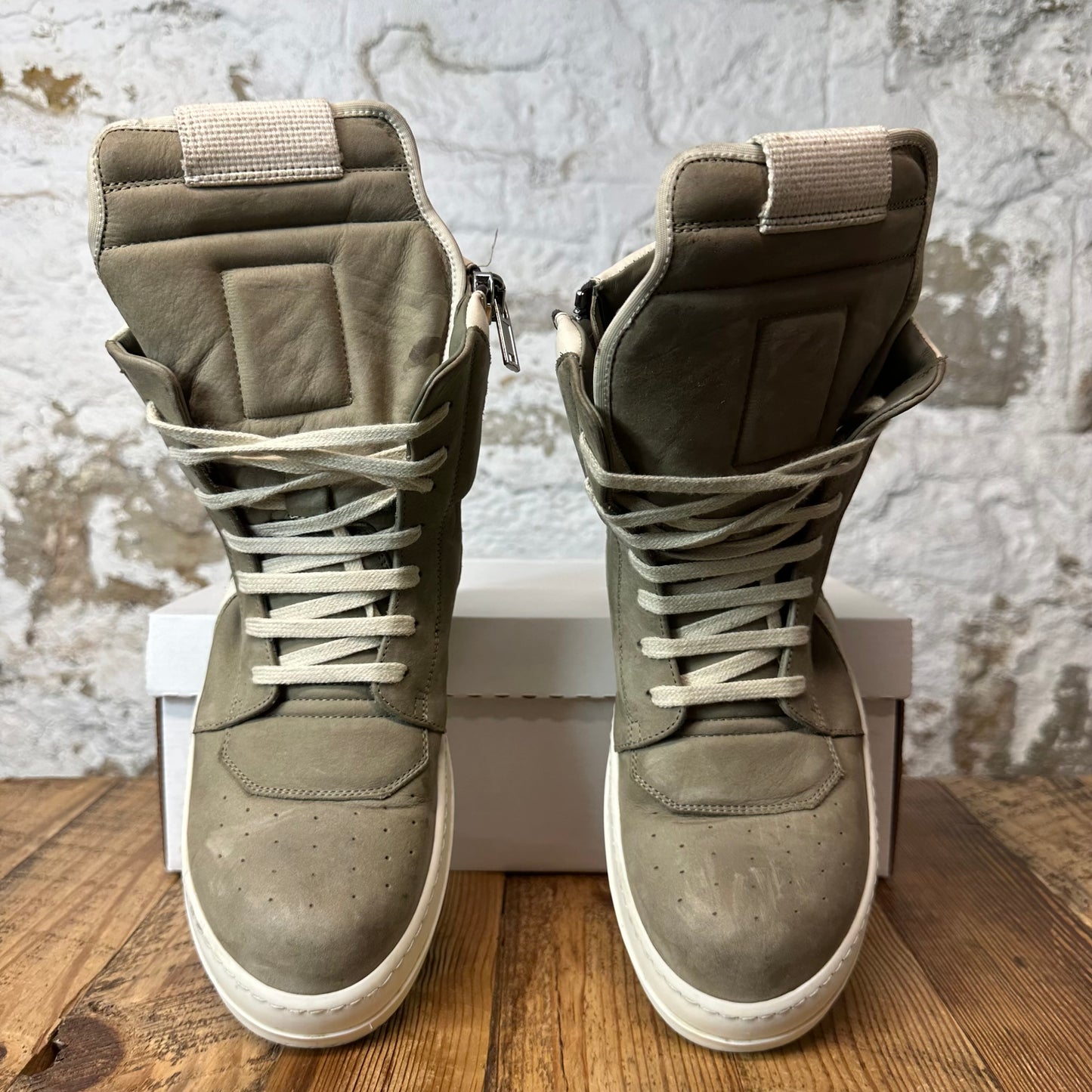 Rick Owens Geobasket Dust Milk Sneaker Sz 7 (40)