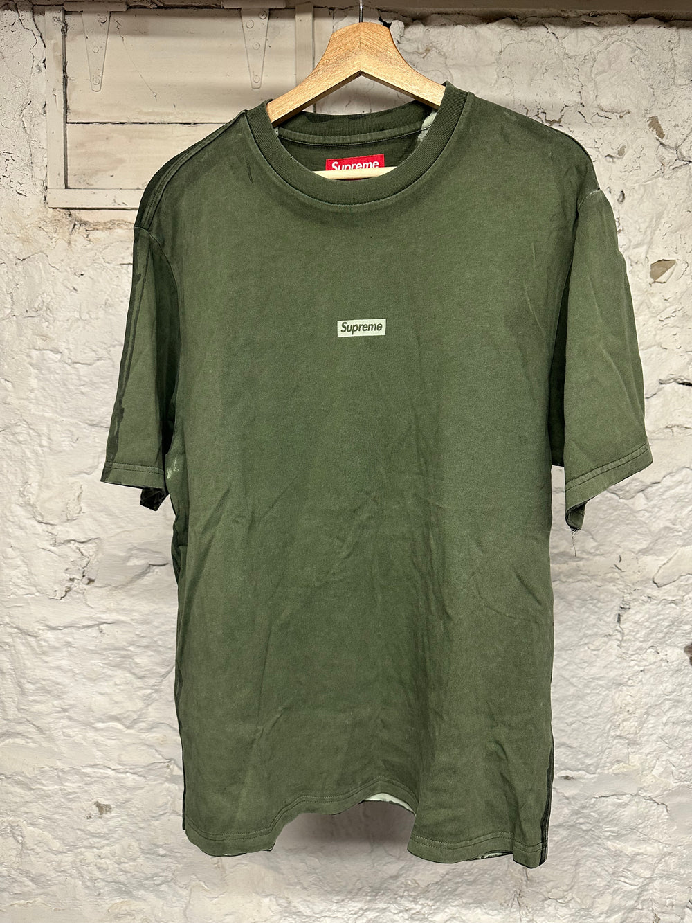 Supreme Faded Green Small Logo T-Shirt Sz M