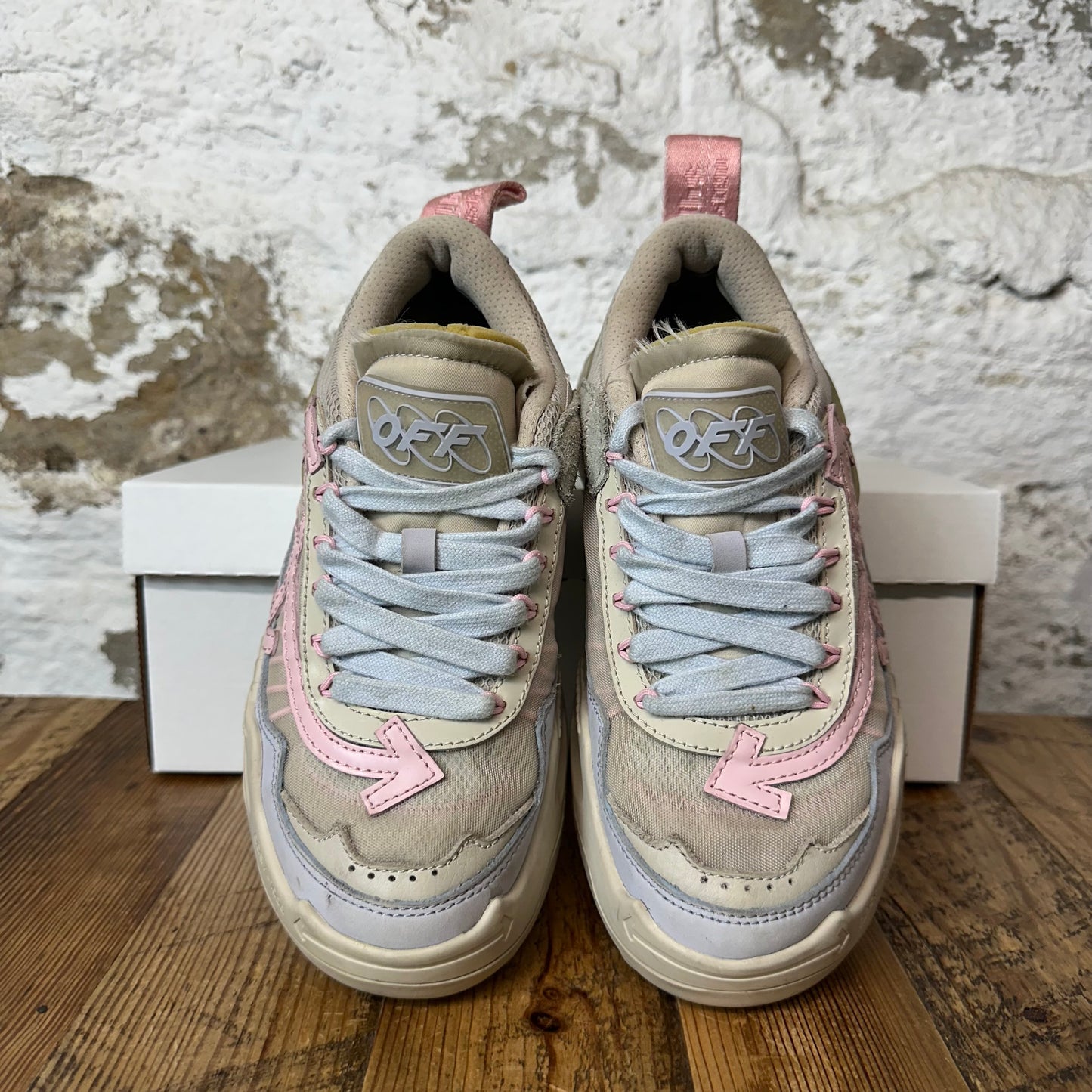 Off White ODSY 1000 Pink Tan Sneaker Sz 4.5 (36) No Box