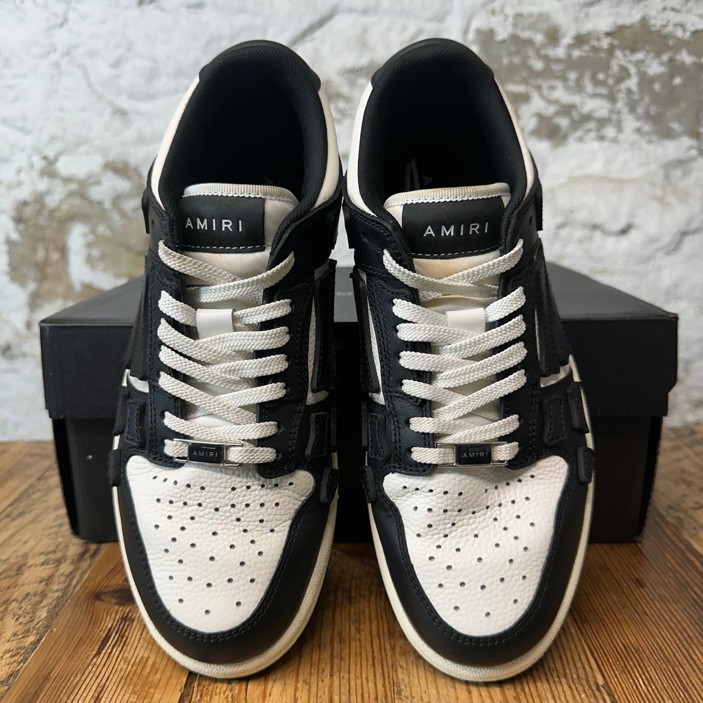 Amiri Black Skeleton White Black Sneaker Sz 6.5 (39)