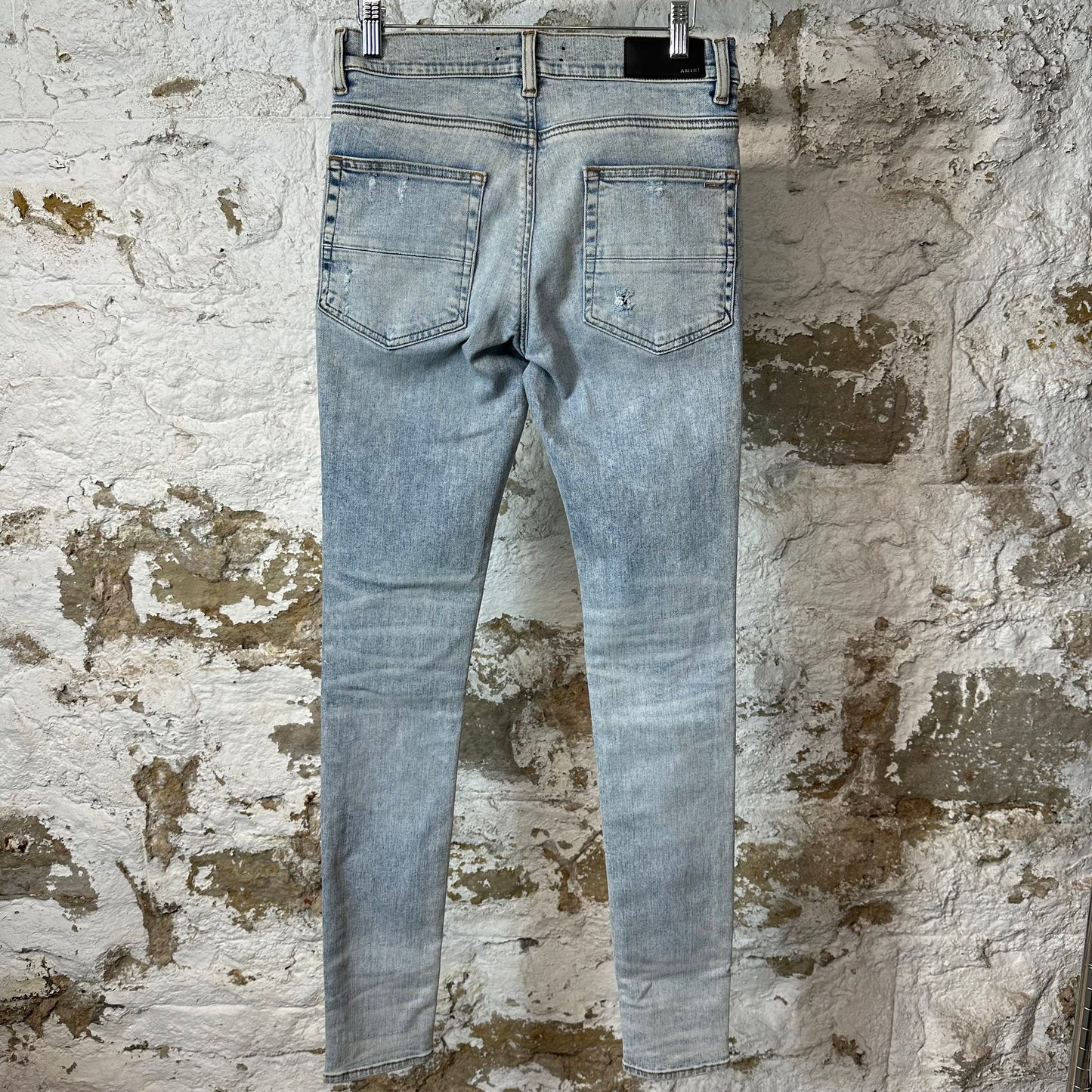 Amiri MX1 Crystal Patch Washed Blue Denim Jeans Sz 29