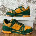 Louis Vuitton Orange Green Trainer Sz 7.5 (6LV) No Box