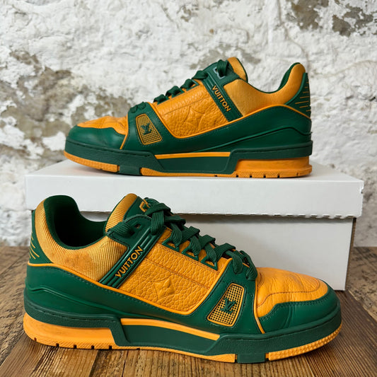 Louis Vuitton Orange Green Trainer Sz 7.5 (6LV) No Box