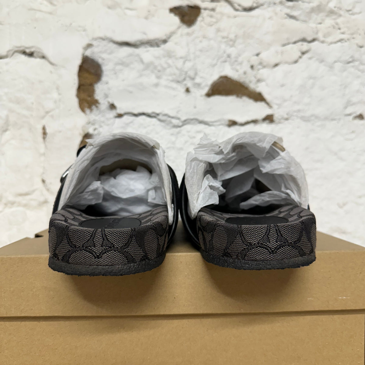 Coach Archive Buckle Black Clog Sz 13